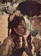 Edgar Degas In den Tuilerien: Frau mit Sonnenschirm painting